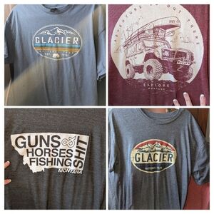 Montana, Glacier National Park Bundle Tshirts, XL, (4)